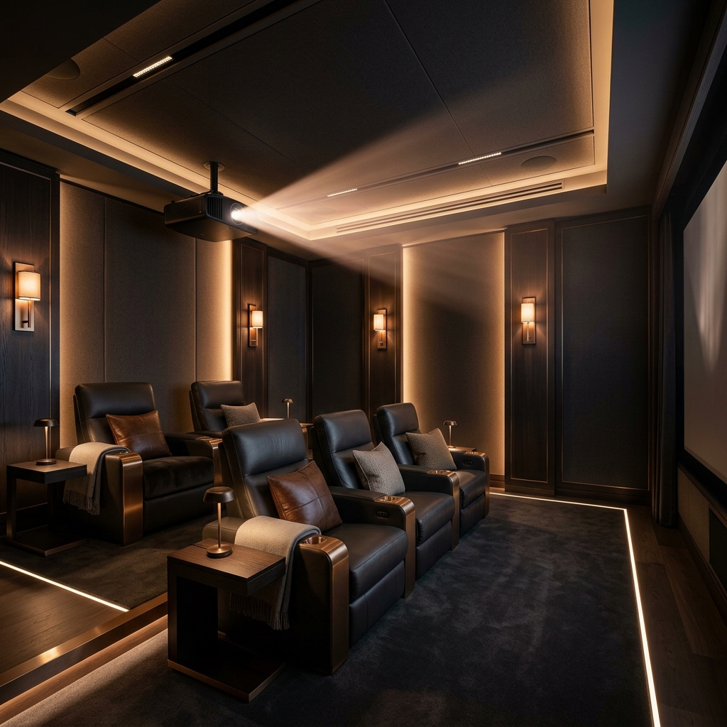 Private luxury screening room consultation